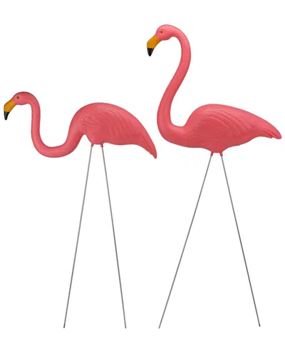 Northlight Set Of 2 Tropical Pink Flamingo Outdoor Lawn Stakes
