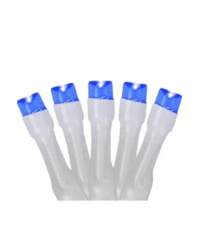 Northlight Set Of 20 Battery Operated Blue Led Wide Angle Christmas Lights - White Wire