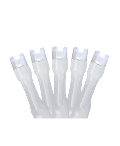 Northlight Set Of 20 Battery Operated Pure White Led Wide Angle Christmas Lights - White Wire