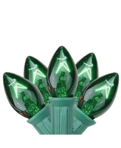 Northlight Set Of 25 Transparent Green C7 Christmas Lights 12" Spacing