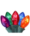 Northlight Set Of 25 Transparent Multi-color C7 Twinkle Christmas Lights - 24 Ft. Green Wire In Multi