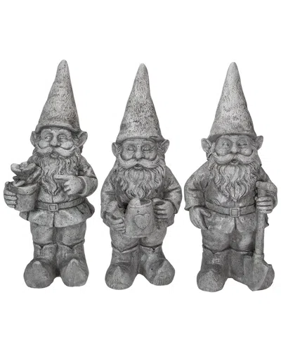 Northlight Set Of 3 Gardening Garden Gnomes Outdoor Statues