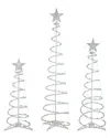Northlight Set Of 3 Lighted Spiral Christmas Trees In Green