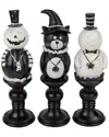 Northlight Set Of 3 Halloween Candlestick Decorations In Black