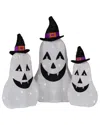 Northlight Set Of 3 Led Jack O' Lantern Ghosts Outdoor Halloween Decorations In White
