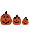 Northlight Set Of 3 Led Lighted Jack O'lantern Outdoor Yard Art In Orange