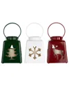 Northlight Led Lighted Christmas Candle Lanterns, Set Of 3 In Multi