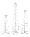 Northlight 3' 4' And 6' Lighted Warm White Outdoor Spiral Christmas Cone Trees Set Of 3 Led In White