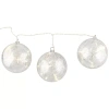 Northlight Set Of 3 Lighted Silver Mercury Glass Finish Ball Christmas Ornaments - Clear Lights In Silver
