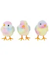 Northlight Set Of 3 Plush Tie Dye Easter Chick Figurines In Multicolor