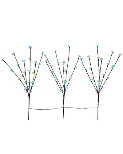 Northlight Set Of 3 Pre-lit Cherry Blossom Artificial Tree Branches