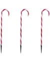 Northlight Set Of 8 Led Red & White Candy Cane Pathway Markers In Red