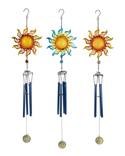 Northlight Set Of 3 Shining Suns Outdoor Garden Windchimes