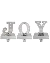 Northlight Set Of 3 Silver Led Lighted Joy Christmas Stocking Holders In Silver