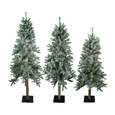 Northlight Set Of 3 Slim Alartificial Unlit 6 Foot Pine Christmas Tree In Multi