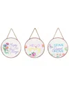 Northlight Set Of 3 Springtime Floral Hanging Wall Signs In Multicolor