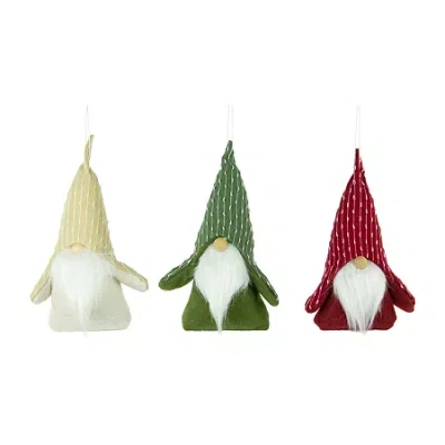 Northlight Set Of 3 Standing Plush Christmas Figures 8.5in Christmas Gnome In Multi