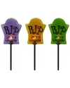 Northlight Set Of 3 Tombstone Halloween Pathway Marker Lights In Purple