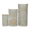 Northlight Set Of 3 White And Gold Moroccan Style Pillar Candle Lanterns 10" In White