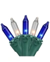 Northlight Set Of 35 Blue Clear Mini Christmas Lights 2.5" Spacing In Clear