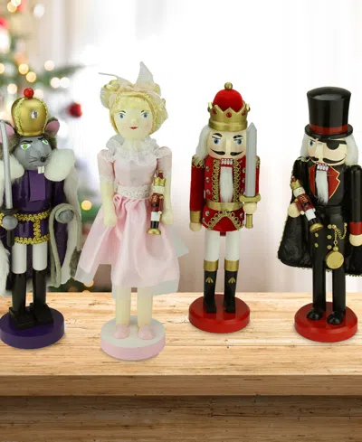 Northlight Set Of 4 Decorative Wooden Nutcracker Suite Ballet Christmas Decorations In Multi