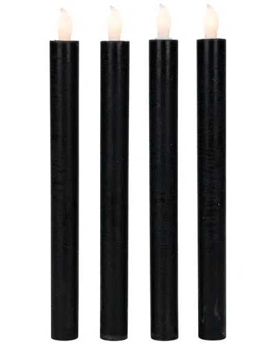 Northlight Set Of 4 Led Flickering Flameless Halloween Candles In Black