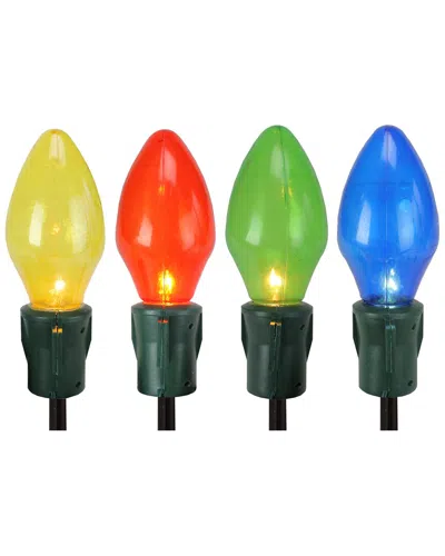 Northlight Lighted Jumbo Bulb Christmas Pathway Marker Lawn Stakes In Multicolor