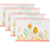 Northlight Set Of 4 Pastel Eggs Happy Easter Floral Placemats In White