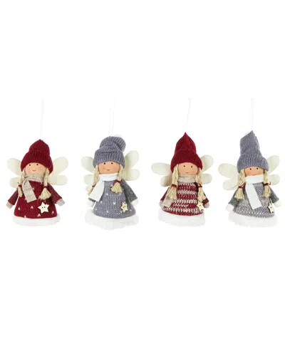 Northlight Set Of 4 Plush Angel Christmas Ornaments