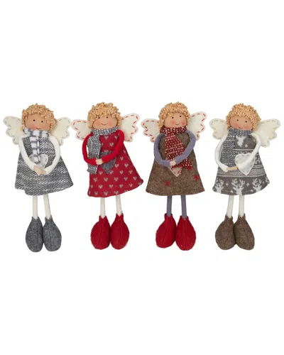 Northlight Set Of 4 Standing Angel Sisters Christmas Decor 9in In Multi