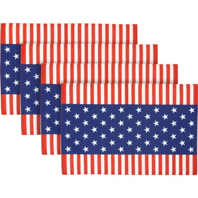 Northlight Set Of 4 Stars And Stripes Americana Printed Placemats 18" In Blue