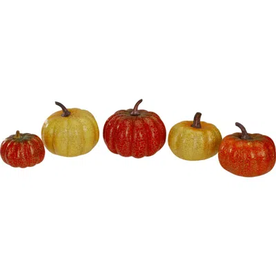 Northlight Set Of 5 Artificial Fall Harvest Pumpkins Decorations In Multi