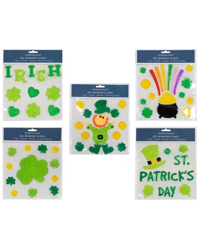 Northlight Discontinued  Set Of 5 Double Sided St. Patrick's Day Gel Window Clings In Green