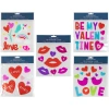 Northlight Set Of 5 Double Sided Valentine's Day Gel Window Clings In Red