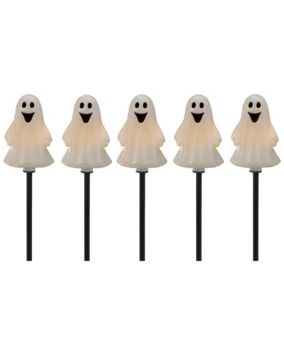 Northlight Set Of 5 Ghost Shaped Halloween Pathway Markers In White