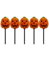 Northlight Set Of 5 Jack-o-lantern Shaped Halloween Pathway Markers In Orange