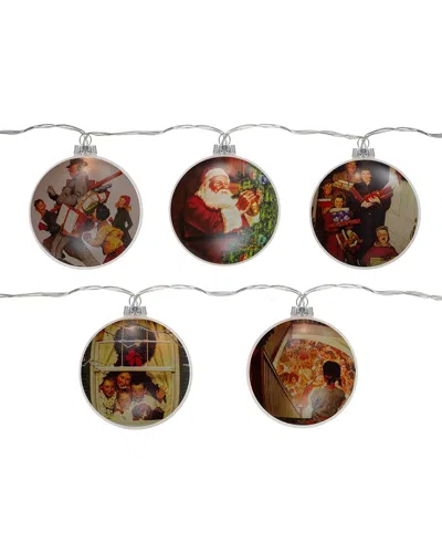 Northlight Set Of 5 Norman Rockwell Glass Christmas Disc Lights