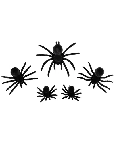 Northlight Set Of 5 Spiders Halloween Clip-on Decorations In Black