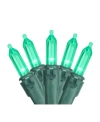 Northlight Set Of 50 Green Led Mini Christmas Lights 4" Spacing In Green