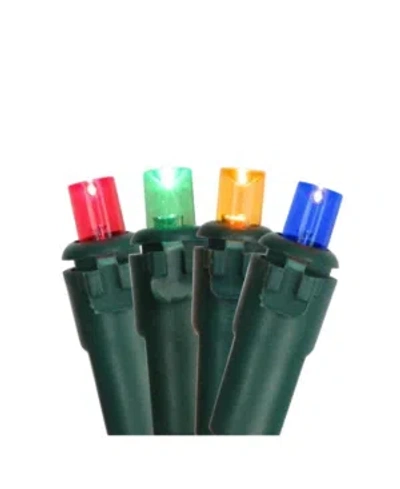 Northlight Set Of 50 Multi Colored Led Wide Angle Christmas Lights - Green Wire