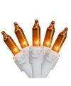 Northlight Set Of 50 Orange Mini Christmas Lights 2.5" Spacing In Orange
