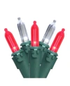 Northlight Set Of 50 Red Pure White Led Mini Christmas Lights 4" Spacing In Red