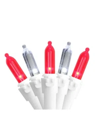 Northlight Set Of 50 Red Pure White Led Mini Christmas Lights 4" Spacing