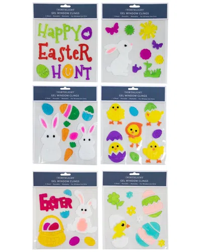 Northlight Set Of 6 Double Sided Easter Gel Window Clings In Multicolor