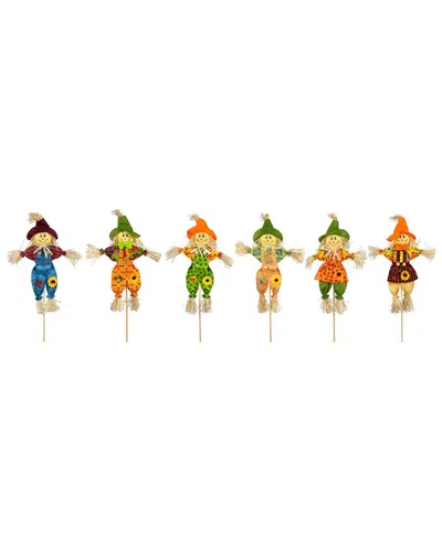 Northlight Set Of 6 Fall Harvest Scarecrow Picks In Multicolor
