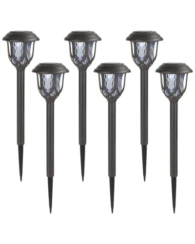Northlight Set Of 6 Lantern Style Solar Powered Led Pathway Markers