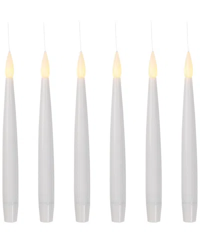 Northlight Set Of 6 Led Flameless Flickering Floating Halloween Taper Candles In White