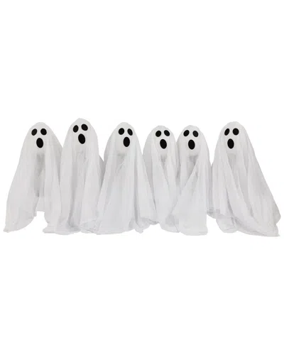 Northlight Set Of 6 Led Lighted Ghost Halloween Outdoor Yard Art In White