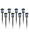 Northlight Set Of 8 Lantern Style Solar Powered Led Pathway Markers