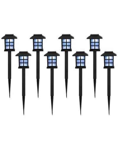 Northlight Set Of 8 Lantern Style Solar Powered Led Pathway Markers